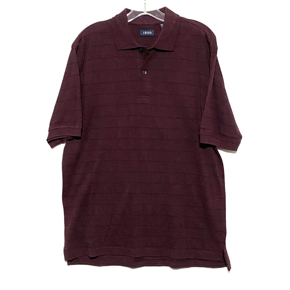 Izod Polo Shirt Mens M Striped Preppy Casual Office Comfort Normcore Everyday